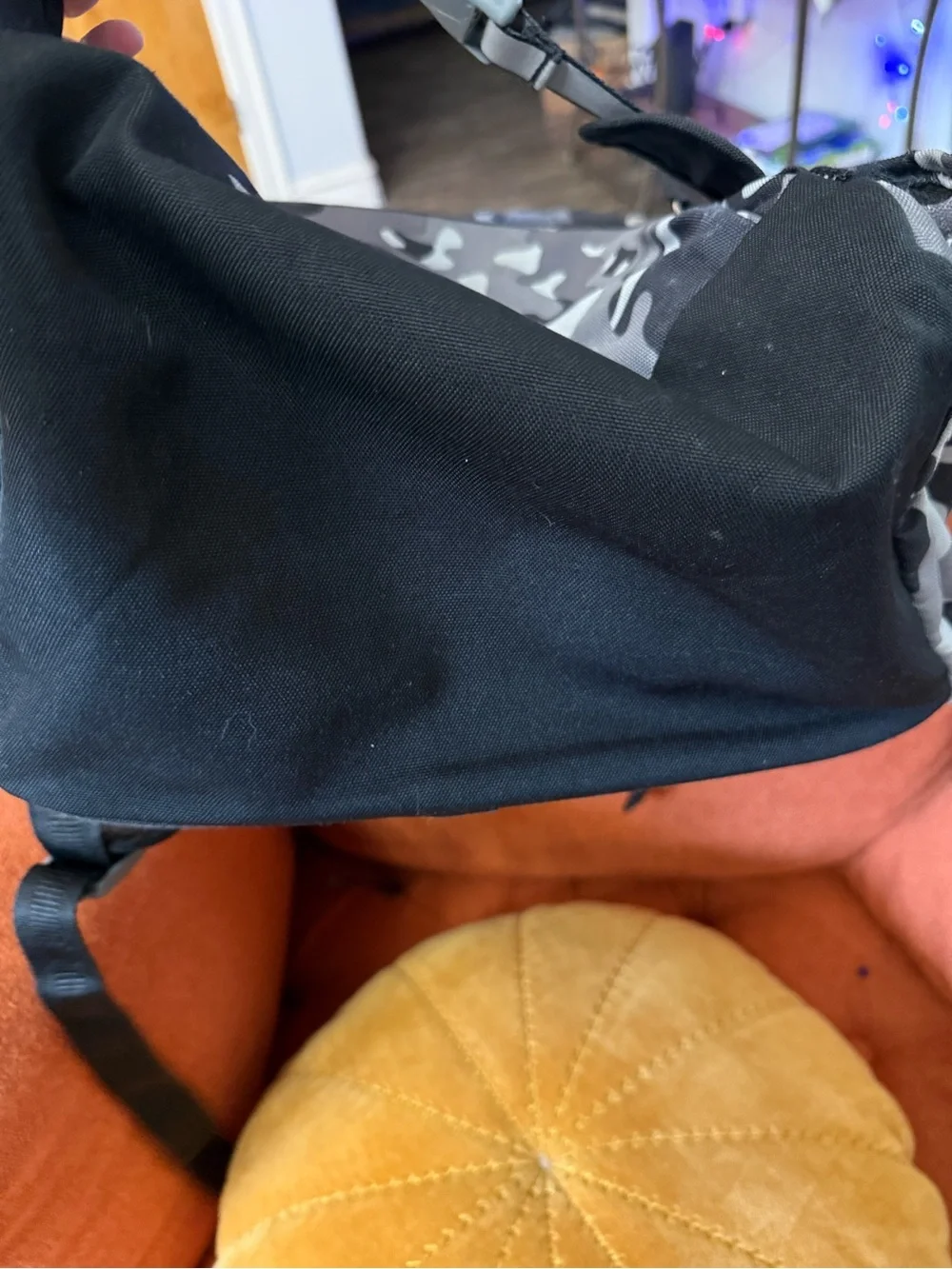 Pottery Barn Kids Grey Camo Backpack with Reflective Straps